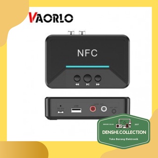 Audio Bluetooth 5.0 Receiver NFC Stereo Car Kit Speaker VAORLO- BT200 - Black
