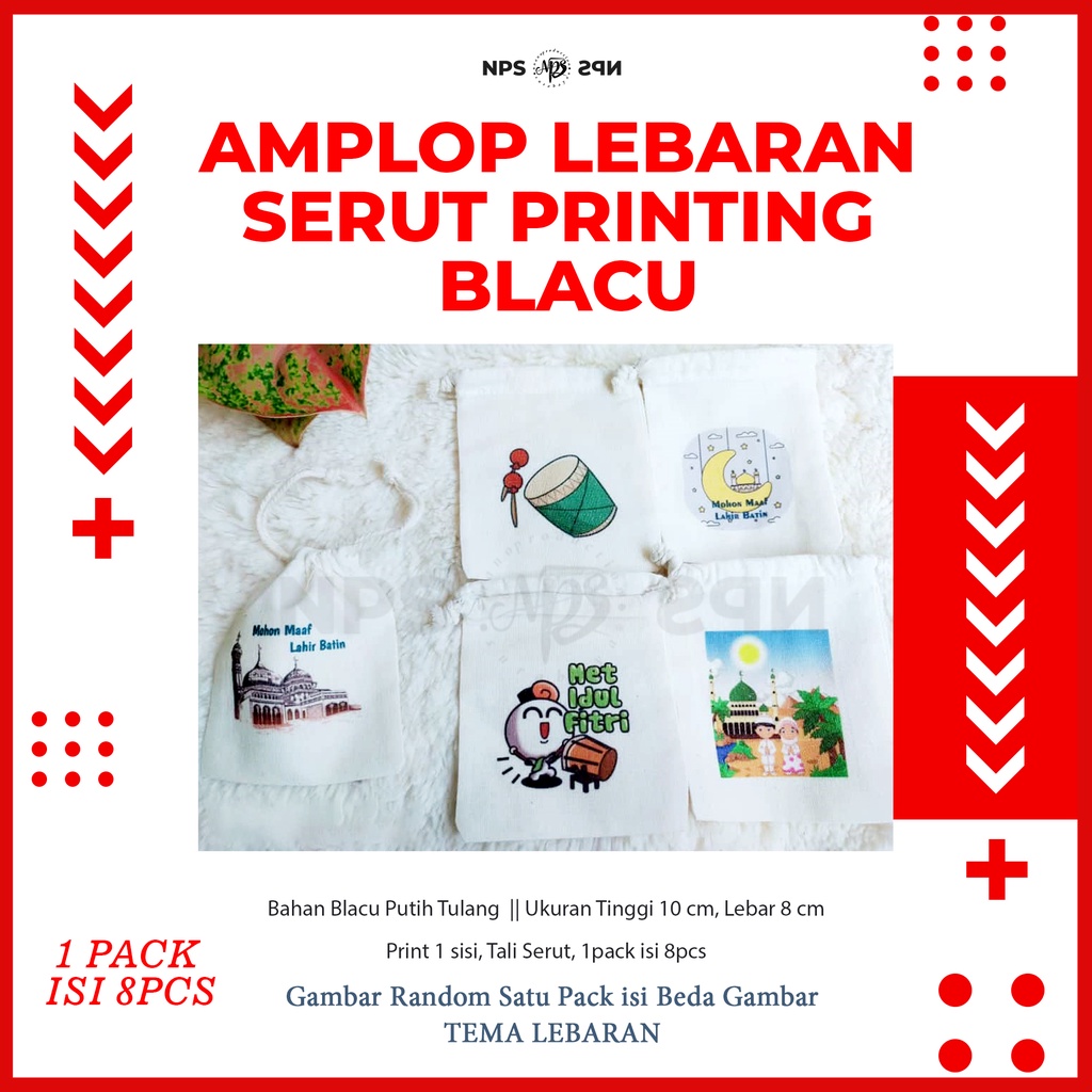amplop lebaran, amplop lebaran unik, amplop lebaran tas mini, amplop lebaran blacu print serut