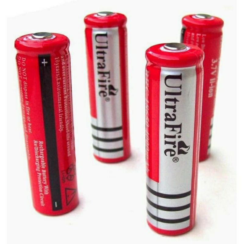 BATERAI tipe 18650 3,7V merk / model ultrafire/Baterai Cas 18650 Rechargeable Battery Untuk Senter dll