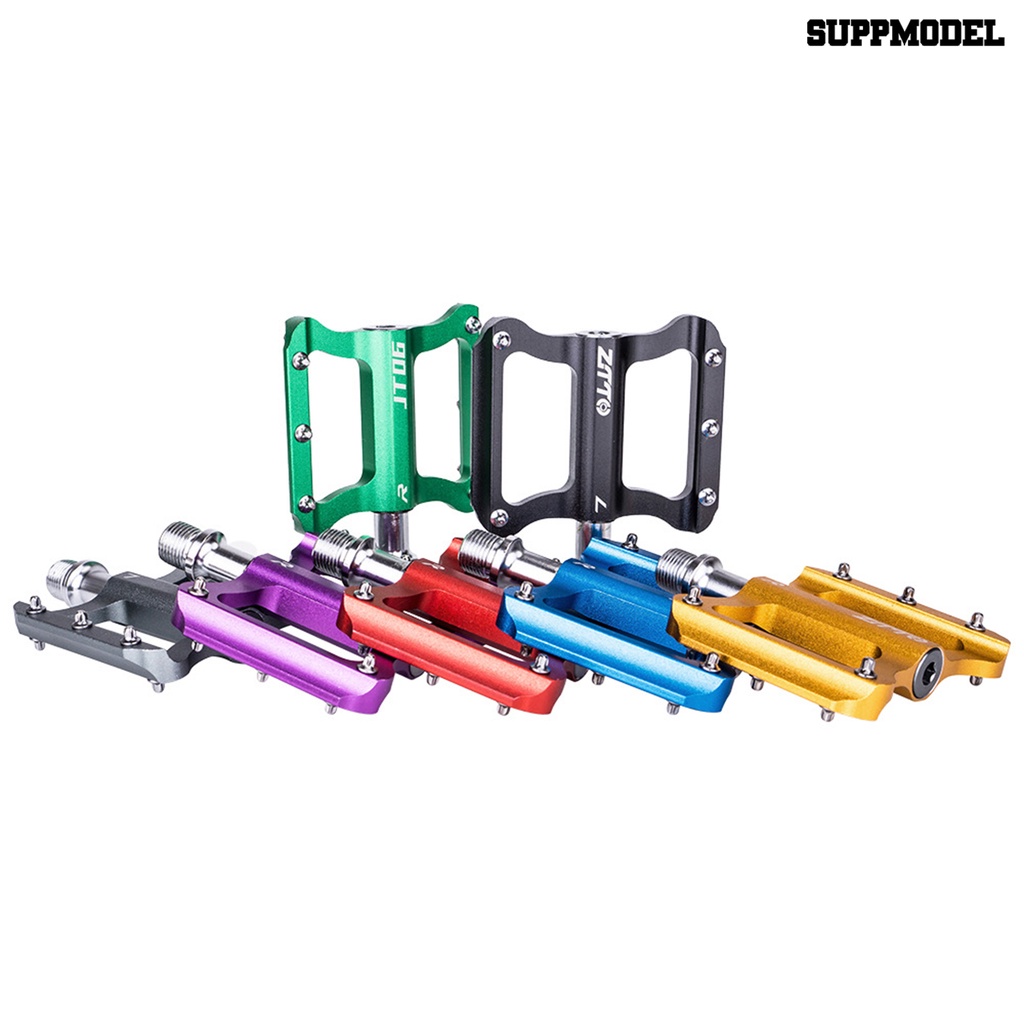 1 Pasang ZTTO Pedal Sepeda Gunung Universal Bahan Aluminum Alloy Warna-Warni