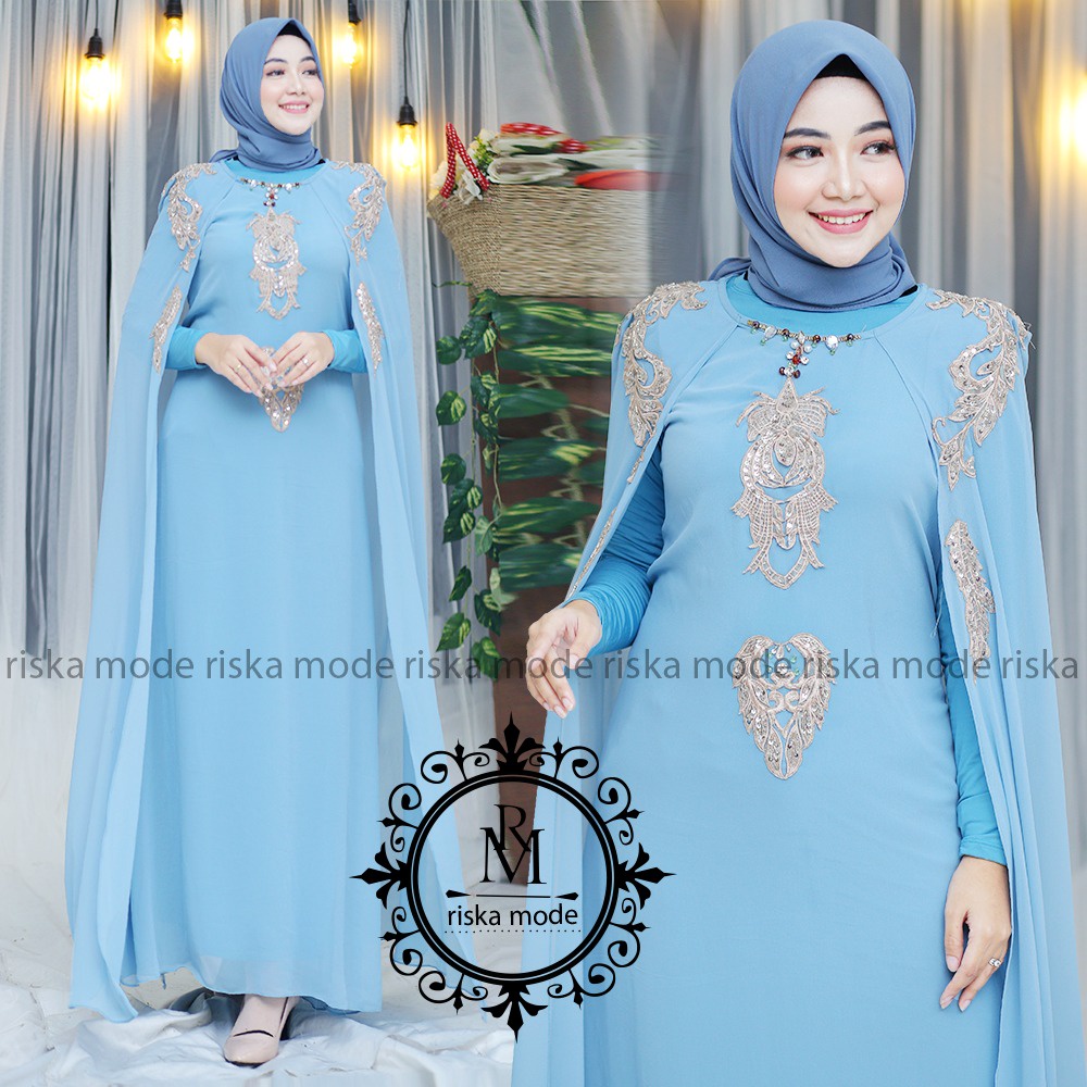 Kadai.baju / Gamis Pesta Arab Jumbo Mewah / Gamis muslim / Kaftan merak