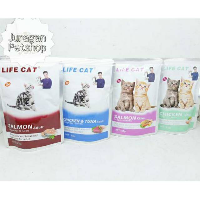 LIFE CAT SACHET 85GR | Makanan Kucing Basah | Life Cat Pouch Baim Wong
