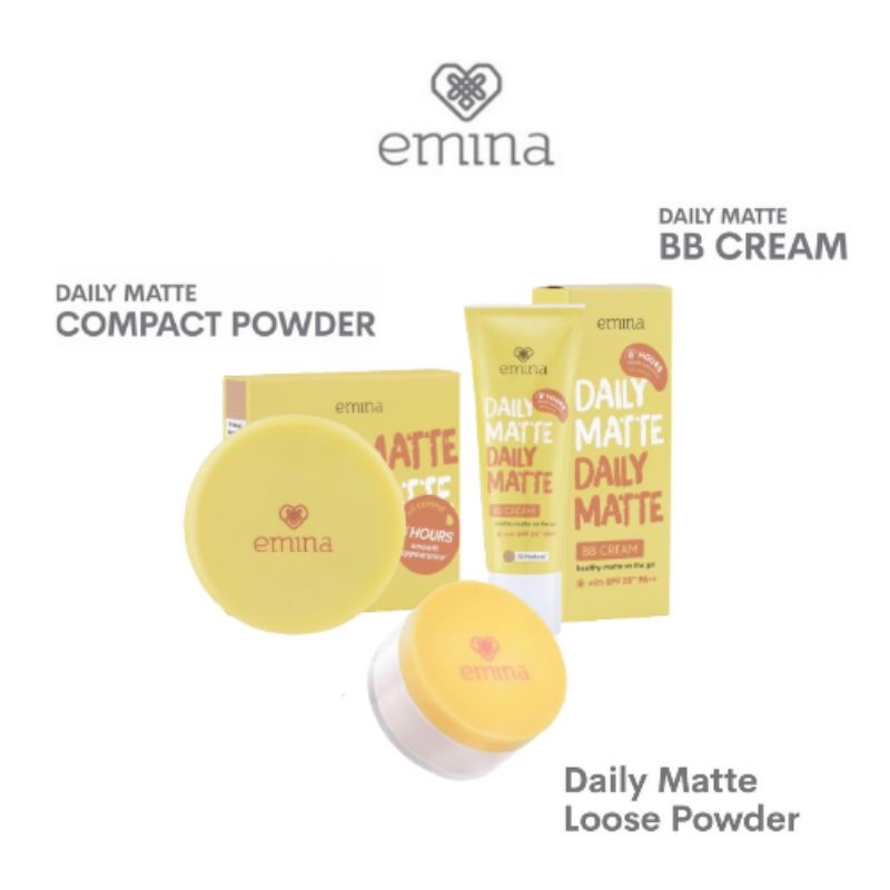 ✿ELYSABETHME✿ Emina daily matte  bb cream compact loose powder alas bedak cocok untuk remaja