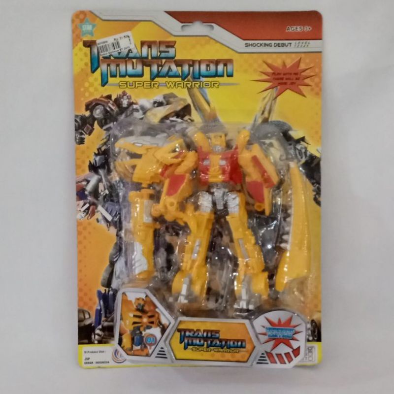 ST 2475 - Mainan Robot Trans Mutation Super Warrior Optimus Pryme Lampu dada besar ST2475