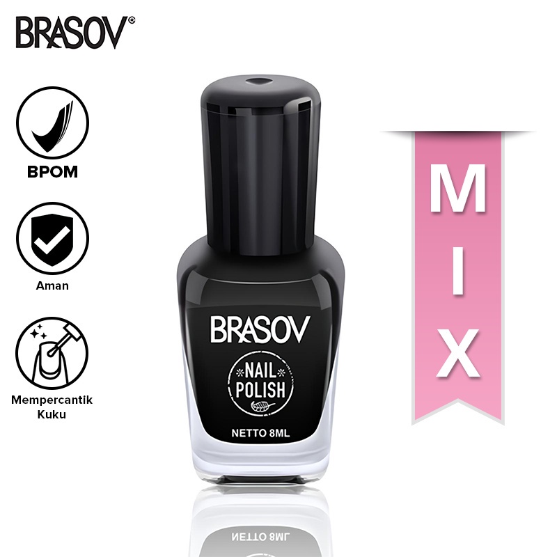 [Bisa Pilih] BRASOV Kutek Cat Kuku 8 ML Nail Polish MIX