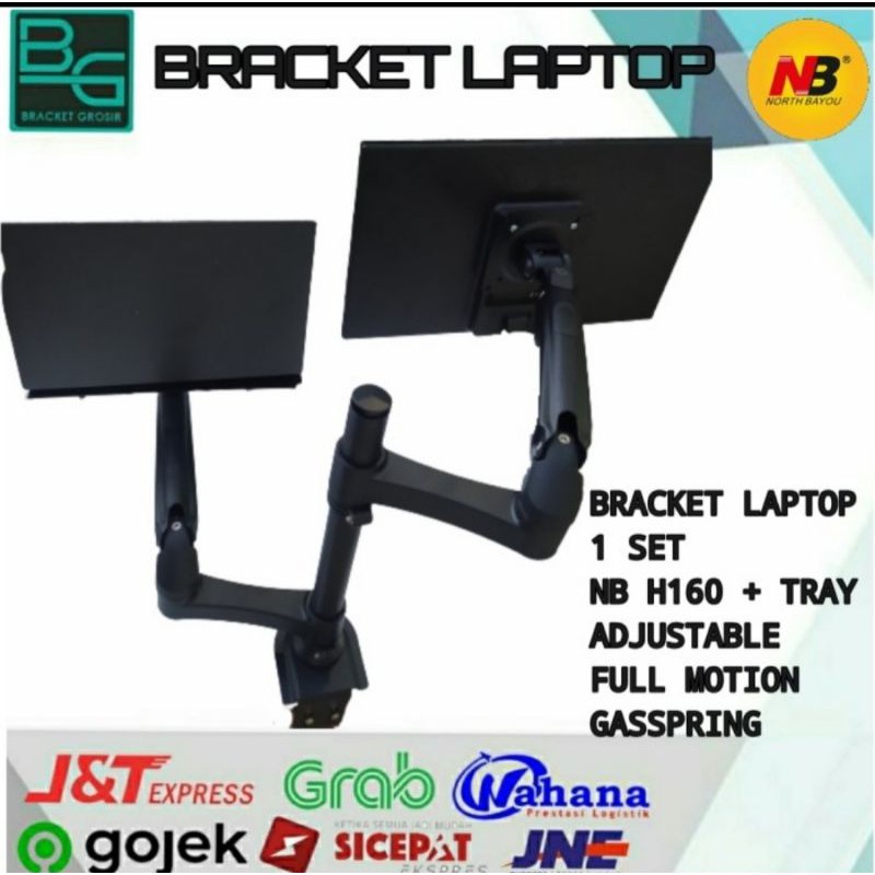 Bracket/Braket Laptop dan Monitor Jepit Meja North Bayou Max 30&quot;