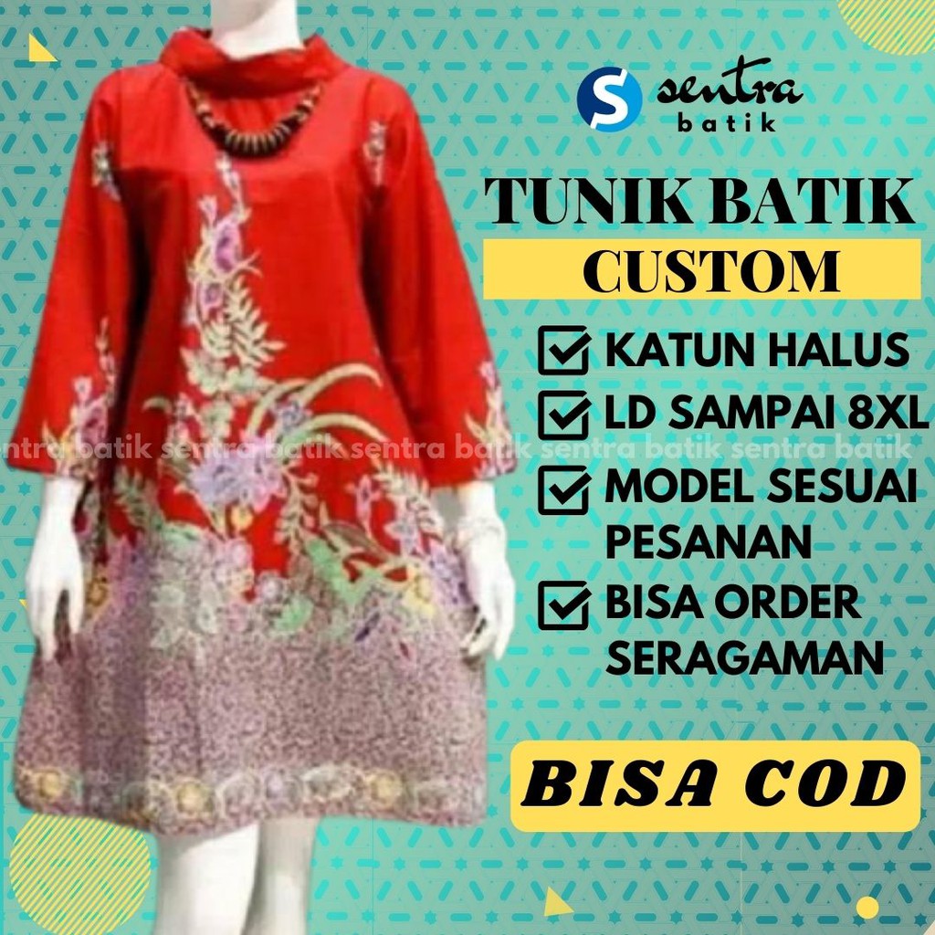 Toko Grosir Batik Tunik Wanita Modern Bahan Katun Berkwalitas Size S Sampai Jumbo 4xl Tb83 53LAq5gfM7mk3z