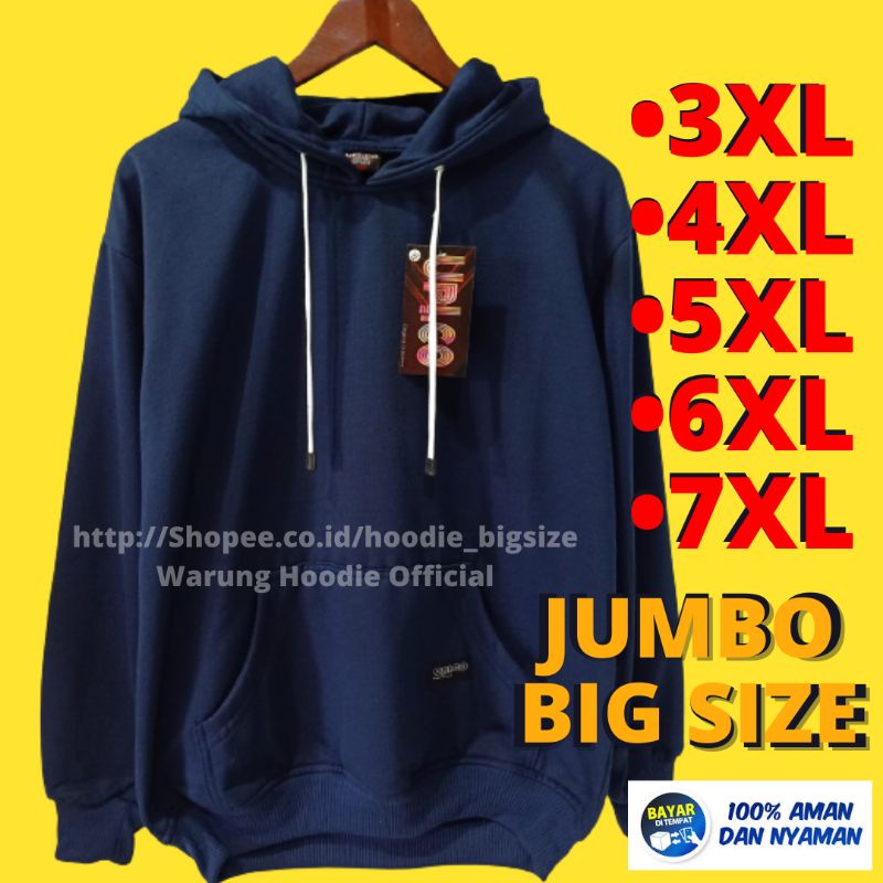 Hoodie Jumbo 3XL 4XL 5XL 6XL 7XL Real Hoodie Big Size Pria & Wanita Hoodie Oversize Jumbo
