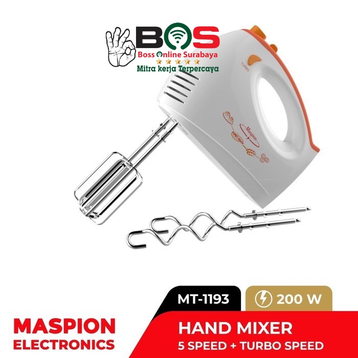 Hand Mixer Mixer Tangan Maspion MT-1193 MT 1193 MT1193