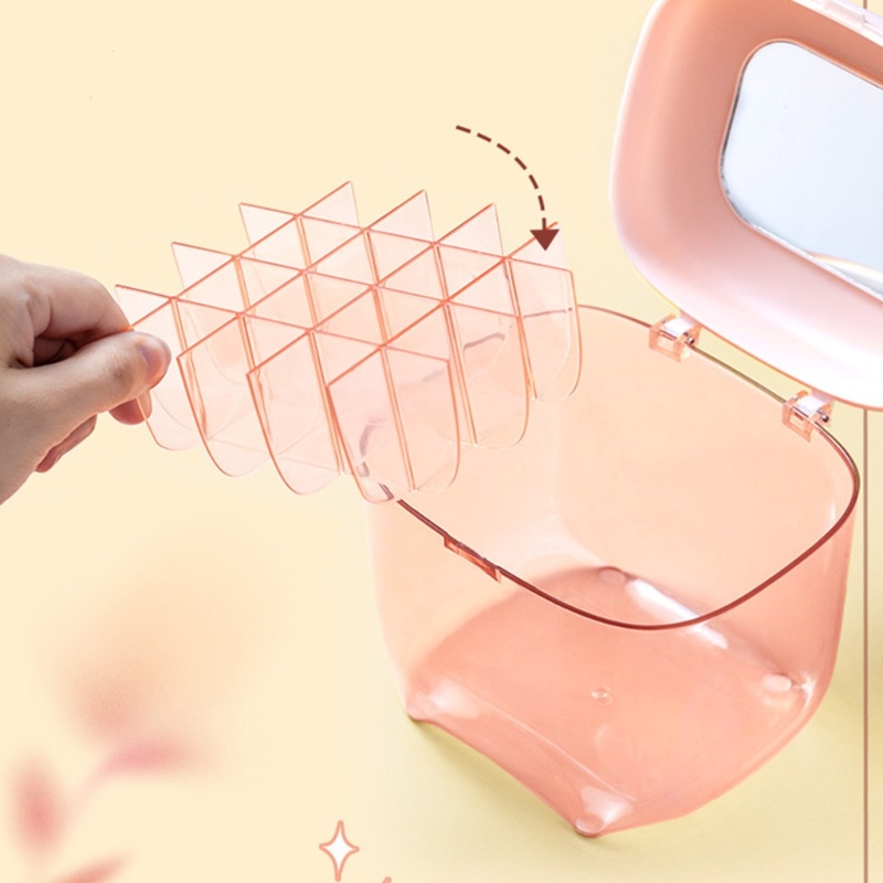 Stand Holder Display Lipstik Dengan Cermin Untuk Kamar Mandi