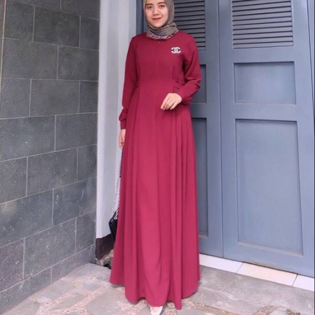 Soraya Dress by Azmiza Official - warna maroon