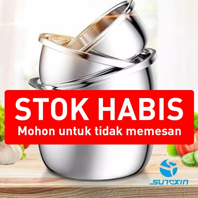 Sunxin Baskom Mangkuk Dapur 1 Set Isi 5Pcs Stainless Sunxin Baskom Mangkuk Dapur 1 Set Isi 5Pcs Stainless