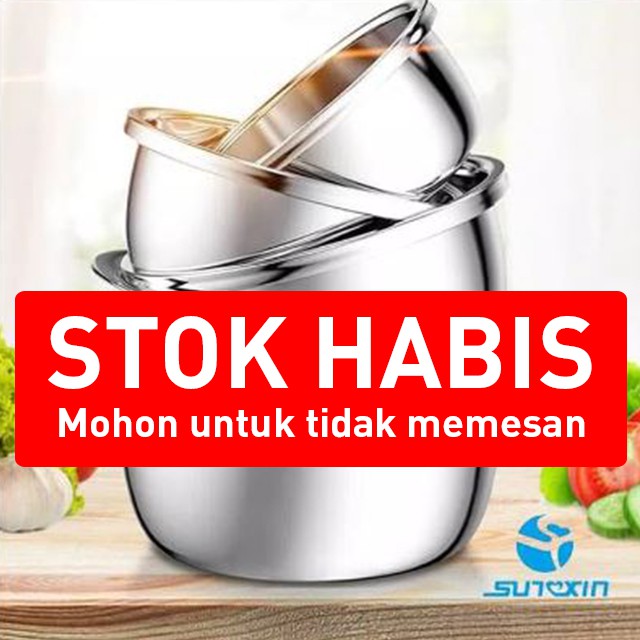 Sunxin Baskom  Mangkuk Dapur  1 set isi 5pcs Stainless 