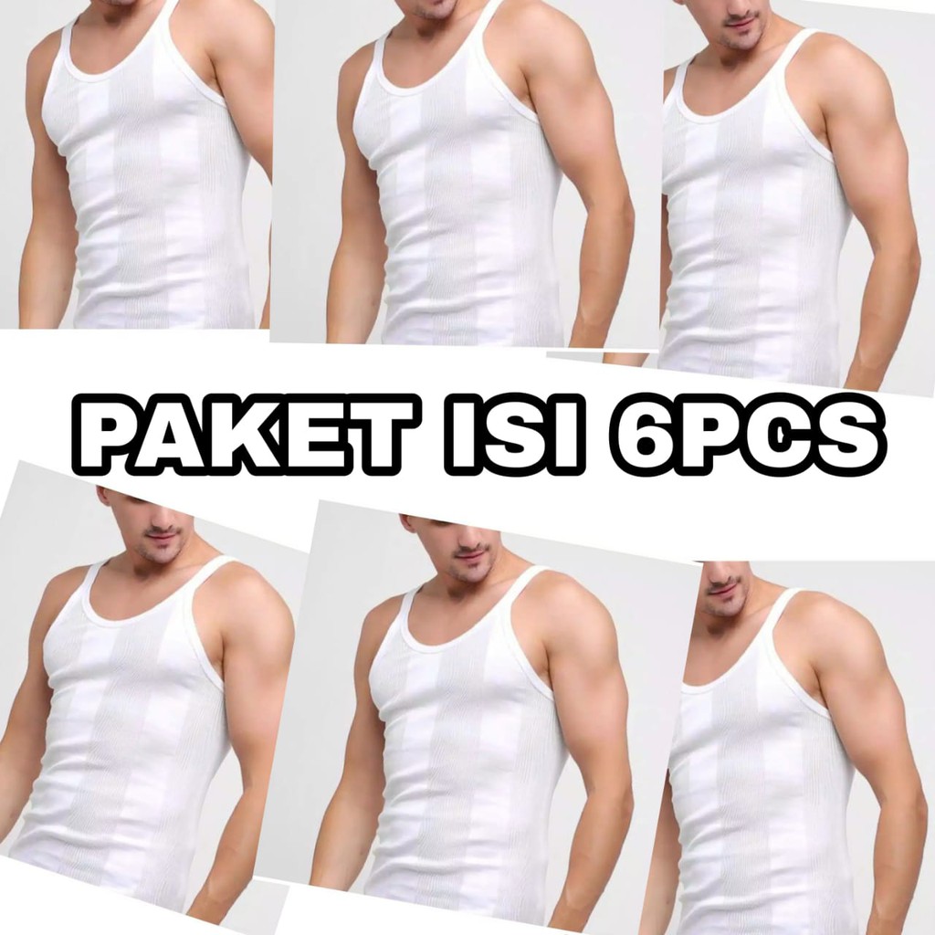 [6PCS] KAOS DALAM SINGLET PRIA / KAOS DALAM SINGLET MURAH / KAOS DALAM SINGLET PRIA REMAJA DEWASA