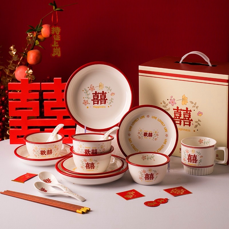 

(A0405) Set Hampers Piring mangkuk nikahan sangjit souvenir wedding / Happiness Hampers set