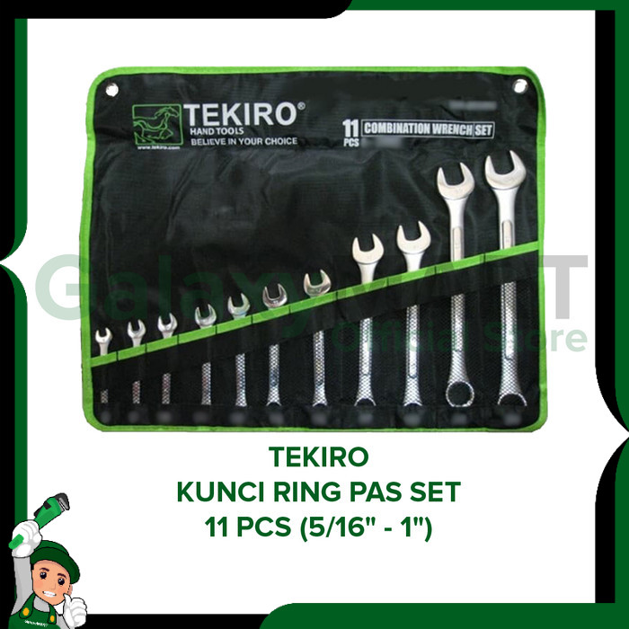 TEKIRO KUNCI RING PAS SET 11 PCS (5/16 - 1 INCH)