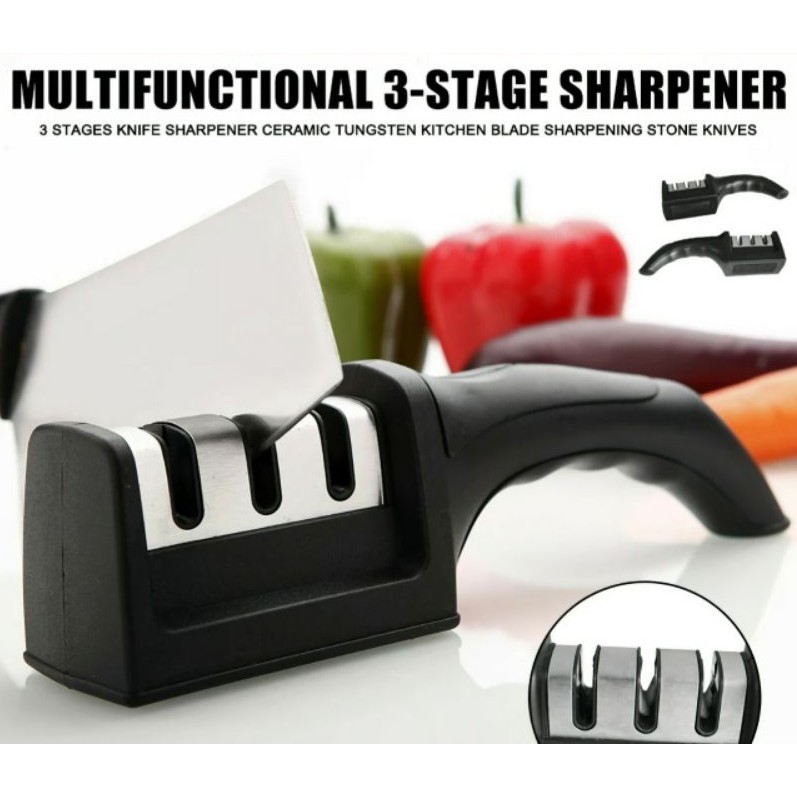 DS SS10 Alat Pengasah Pisau dengan Pegangan Ergonomis | 3 Tahap Asahan | Knife Sharpener with handle