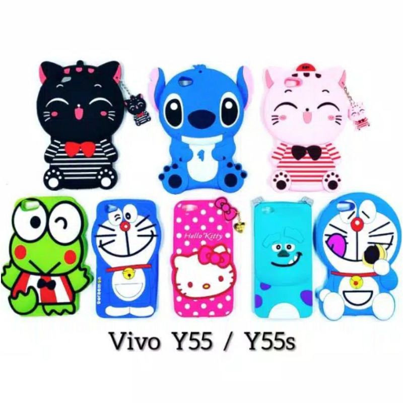 Silikon Hp Vivo 1610 1603 Y55 Y55s Karakter Doraemon Stitch Sulley Brown Line Cat Case 3d Boneka Shopee Indonesia