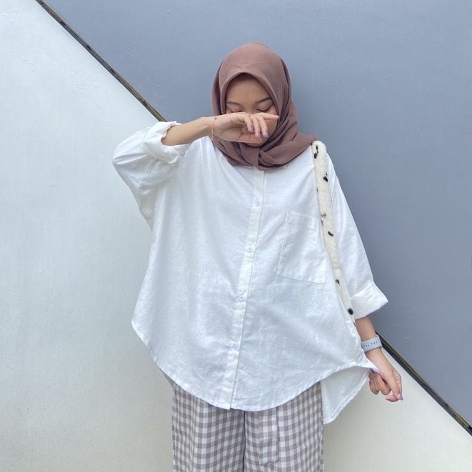 KEMEJA LINEN OVERSIZE / OLIVIA KALEA SHIRT KEMEJA OVERSIZED / KEMEJA WANITA OVERSIZE LINEN PREMIUM