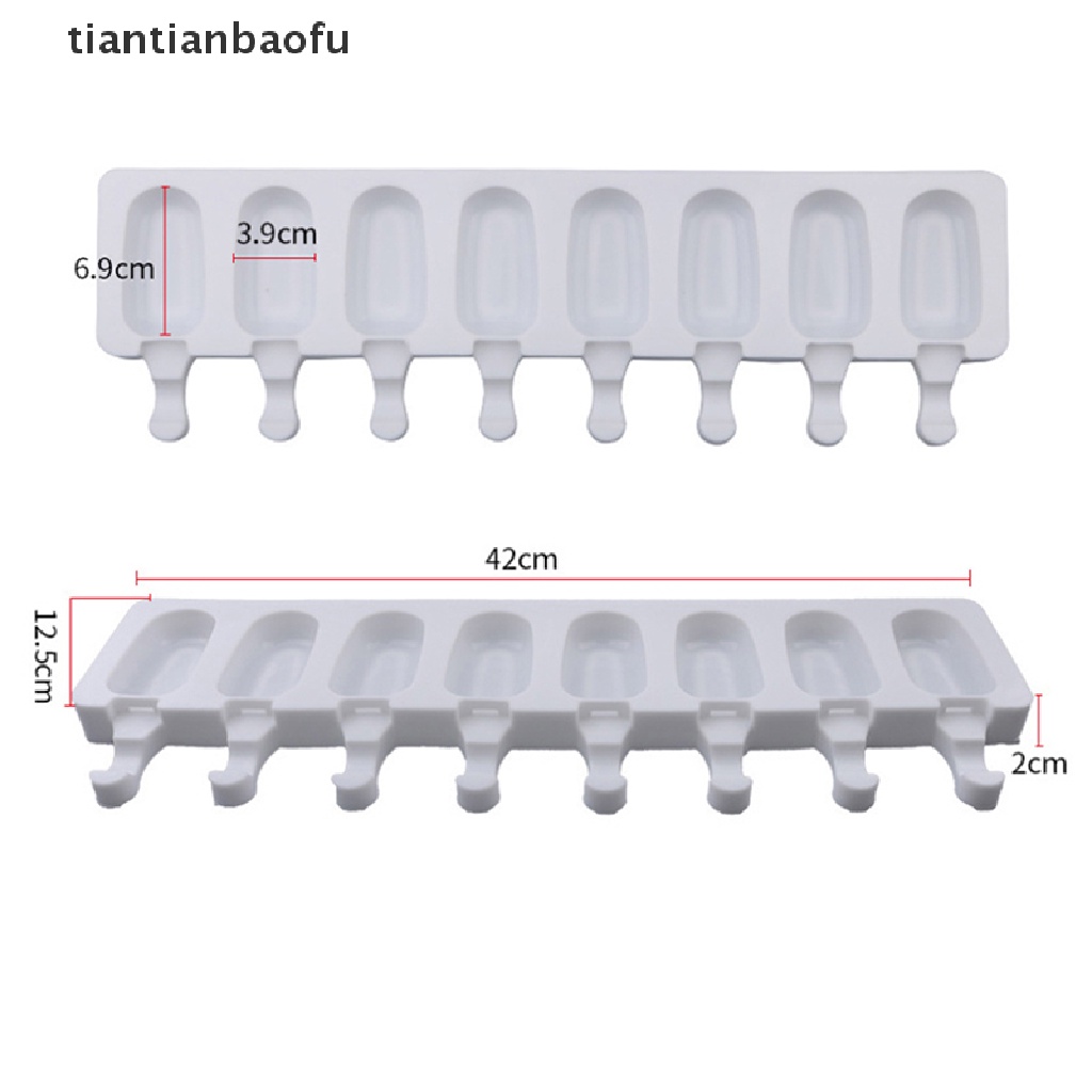 Cetakan Es Krim Loli 8 Lubang Bahan Silikon