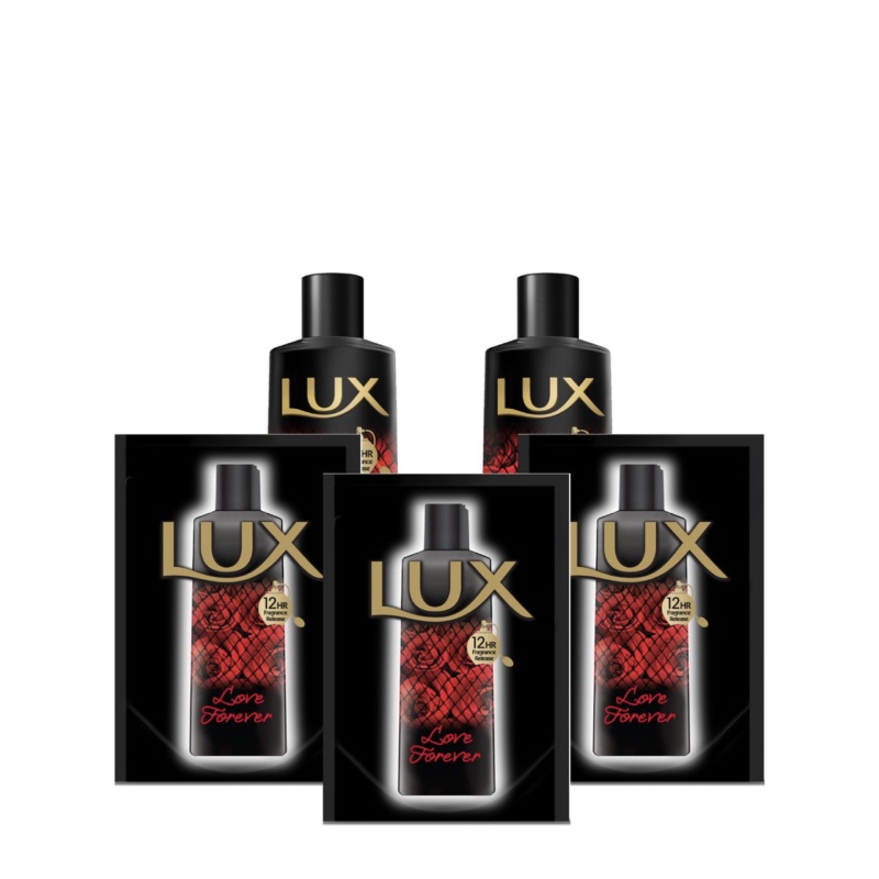 [Paket Hemat] Lux Sabun Mandi Cair Love Forever Botol 200 ml + Pouch 250 ml