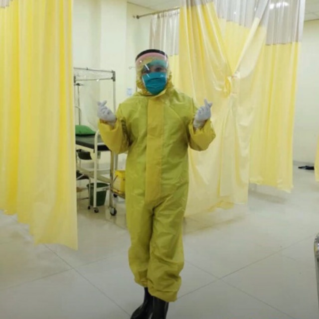 Hazmat Coverall Kit Proteksi baju APD Polyster APD Alat Pelindung Diri