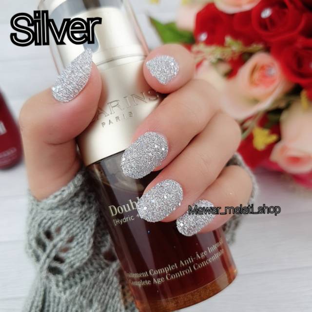 Kuku palsu full glitter medium oval