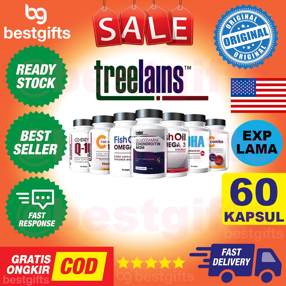 TREELAINS VITAMIN E 400 IU NATURAL MIXED TOCOPHEROL ANTIOKSIDAN CEGAH PENUAAN DINI KULIT 60 KAPSUL