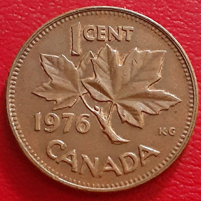 Uang Koin Kuno 1 Cent Canada Tahun 1976