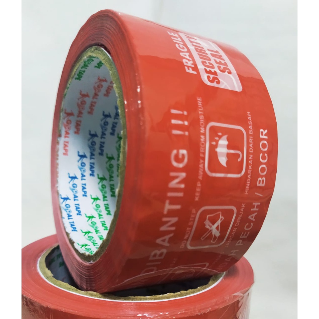 

Lakban Merah Fragile 2 inch 48 mm x 90 yard Premium Quality Murah