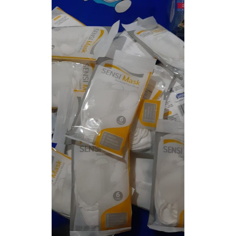 Masker Sensi Duckbill warna putih isi 6pcs