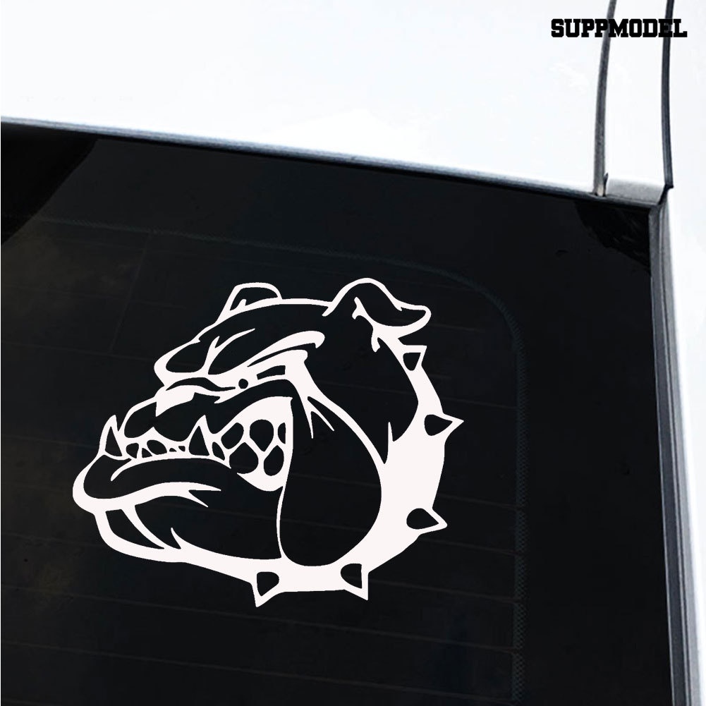 Stiker Reflektif Motif Kartun Kepala Anjing Bulldog Untuk Body / Jendela Mobil