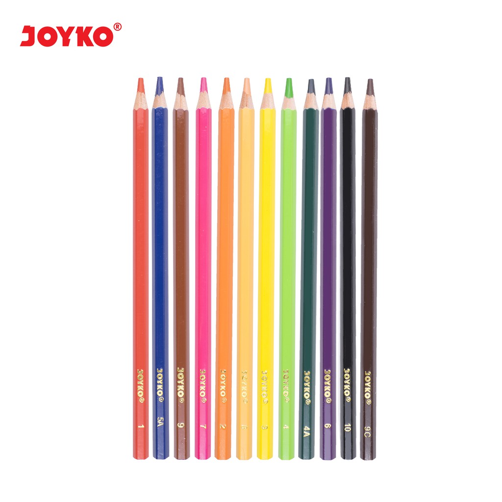 Joyko Pensil Warna Isi Tebal Jumbo Lead Color Pencils Hexagonal Grip-7