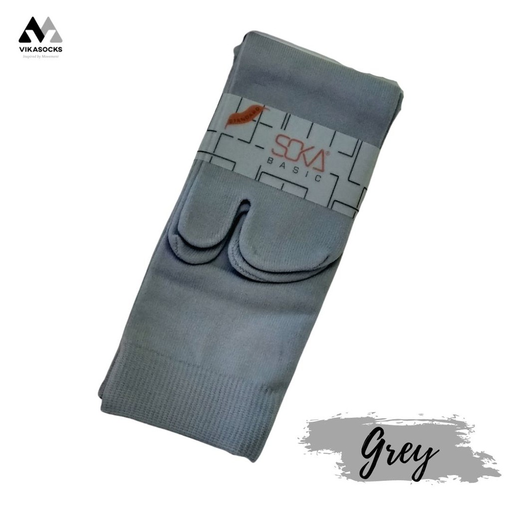 Kaos Kaki Soka Jempol Basic Wanita Hijab Muslimah Size M Pendek Warna Polos-M-Grey|AbuNeon