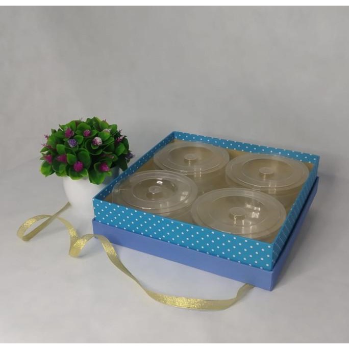 

[COD] Hardbox / Kotak Kue isi 4 "500gr" Biru P.26.5cm X L.26.5cm X T.6.5cm [COD]