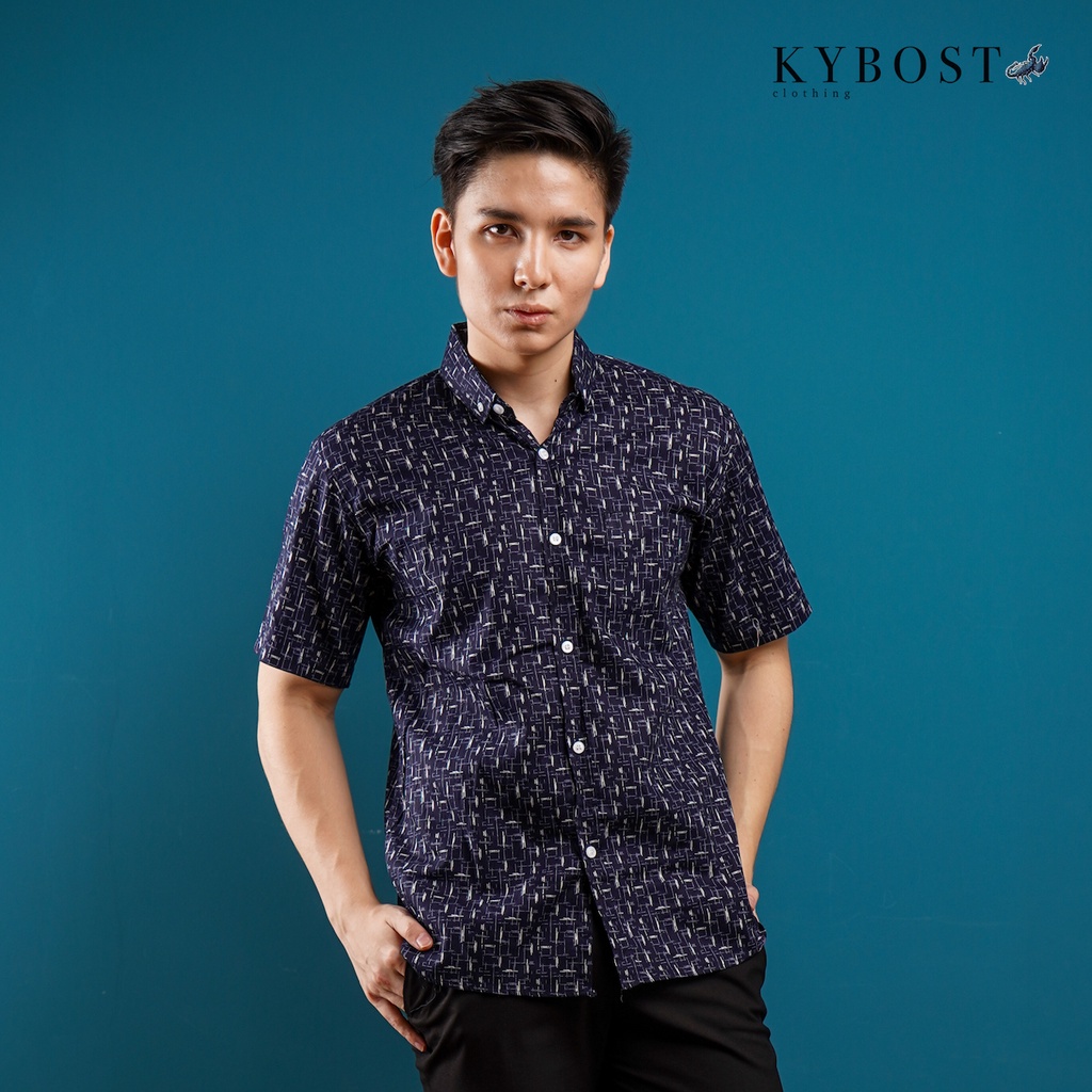 KYBOST VERTUCCI Kemeja Pria Mens Lengan Pendek Motif VTC022
