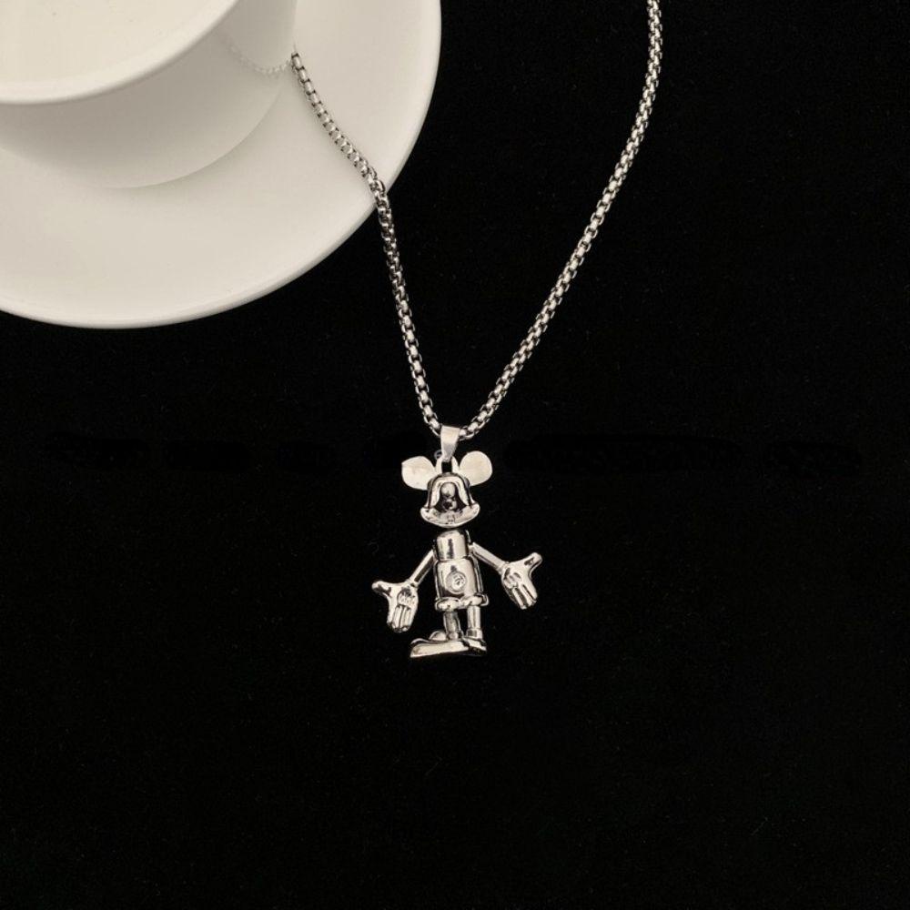 Mxbeauty Liontin Kalung Fashion Kartun Bergerak Rantai Klavikula Mickey Mouse Berkualitas Tinggi