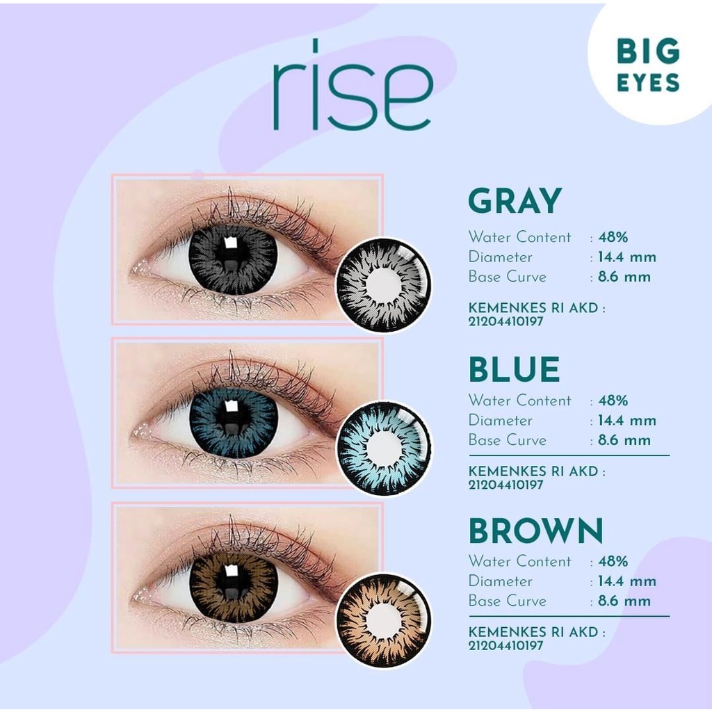 Softlens RISE Normal Dia 14.4MM / FREE LENSCASE - KASIMURA