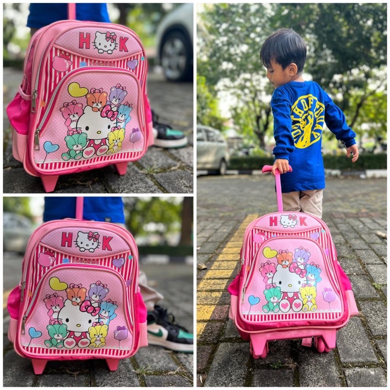 Tas 3D Timbul Koper Ransel Anak Sekolah SD Trolley Dorong Troli / Tas troli anak laki laki / tas troli anak perempuan / tas troli anak