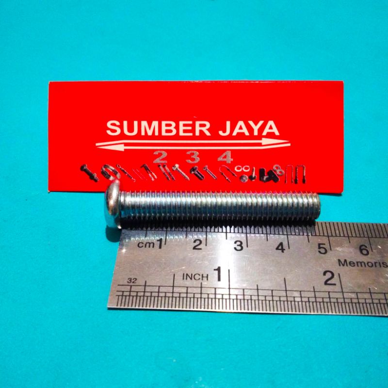 Baut JP m8 x 50 putih isi 10 pcs/ skrup 8 x 50 TERMURAH