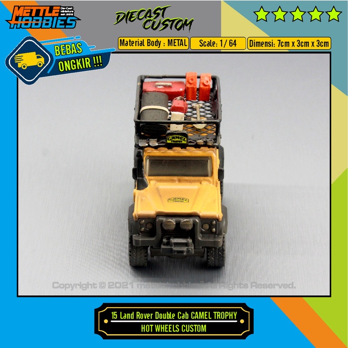 Hot Wheels Custom 15 Land Rover Double Cab Camel Trophy Diecast 1/64 Termurah