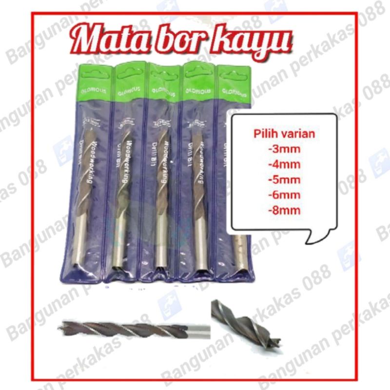 Glorious Drill Bit/ Mata Bor kayu 3mm-12mm / Khusu Mata Bor Kayu murah Bagus