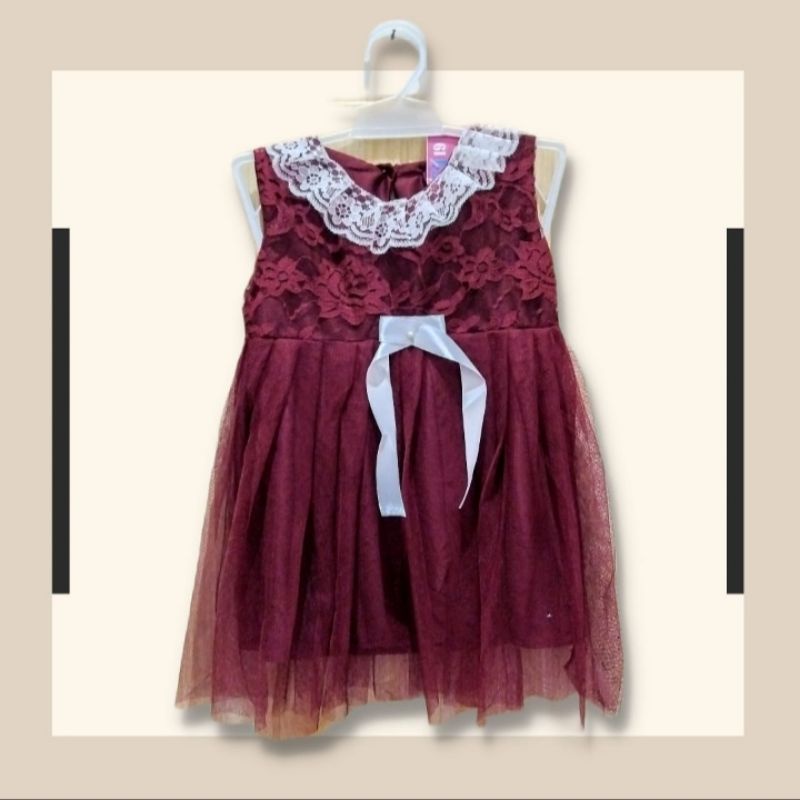 Baju Pesta Anak Dress Dress brukat tutu Model Renda