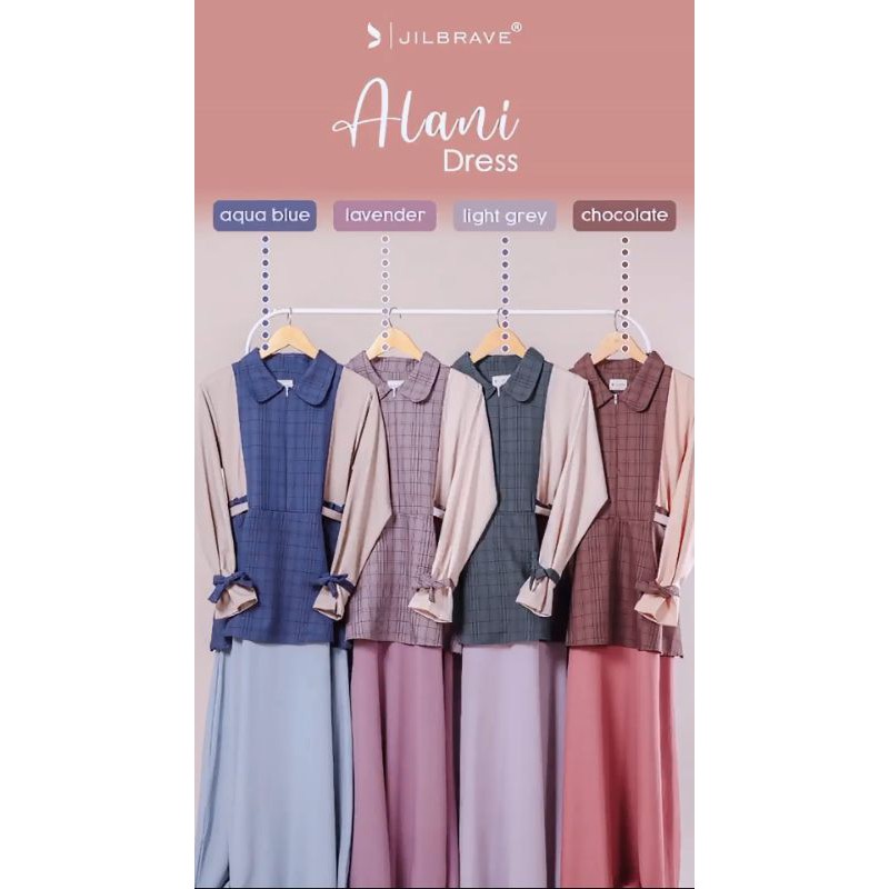 JIlbrave Alani Dress Dengan Aksen Rempel Kiyowo gamis terbaru dewasa remaja lebaran toyobo