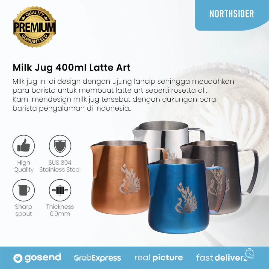 MILK JUG PROFESSIONAL LATTE ART 400ML &amp; 600ML