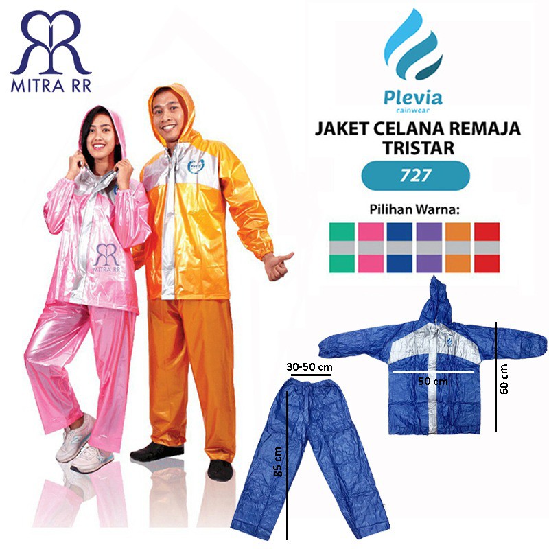 Jas Hujan Jaket Celana Remaja Tristar Plevia 727 Stelan Raincoat Jaket Celana