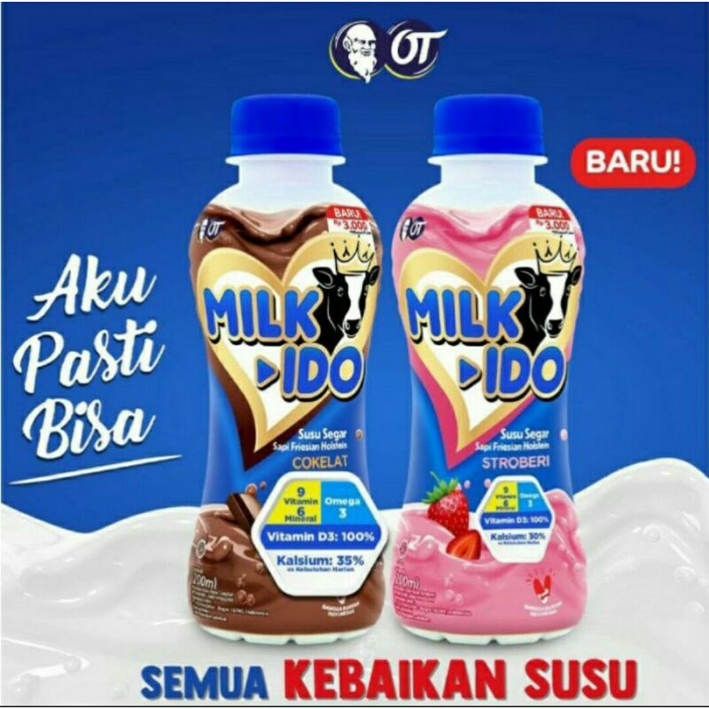 

Milkido UHT Coklat / Strawberry 200ML Isi 12