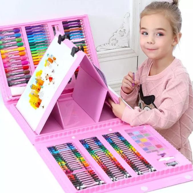 

Mainan Anak Set Spidol CRAYON 208pcs Untuk Melukis/Mewarna - Merah Muda