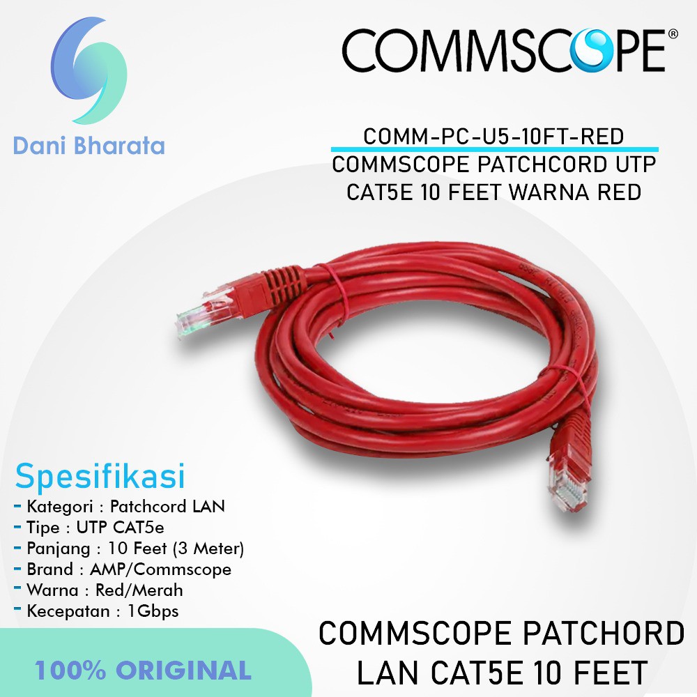 Patchcord Lan Cat 5E 10 Feet Kabel Lan Cat 5e FTP UTP 3 Meter MERAH