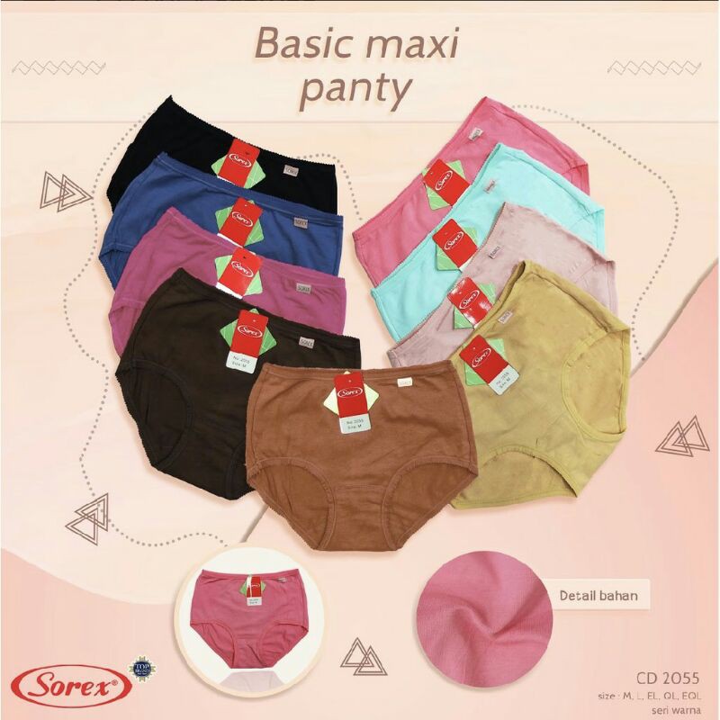 CD Sorex 2055 Maxi Wanita Dewasa | Celana Dalam Perempuan Underwear Pakaian Dalam | Sguna Eceran Satuan